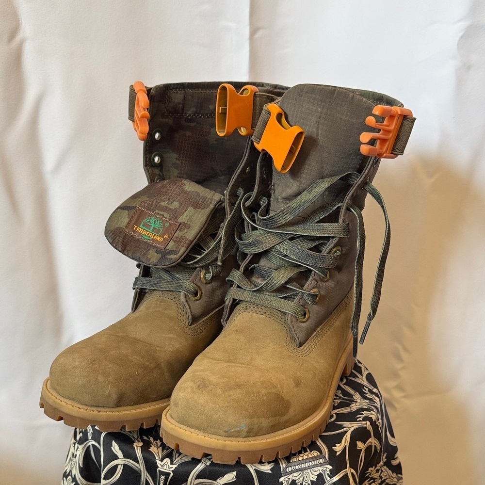 Timberland Camouflage Boots with Green Accents